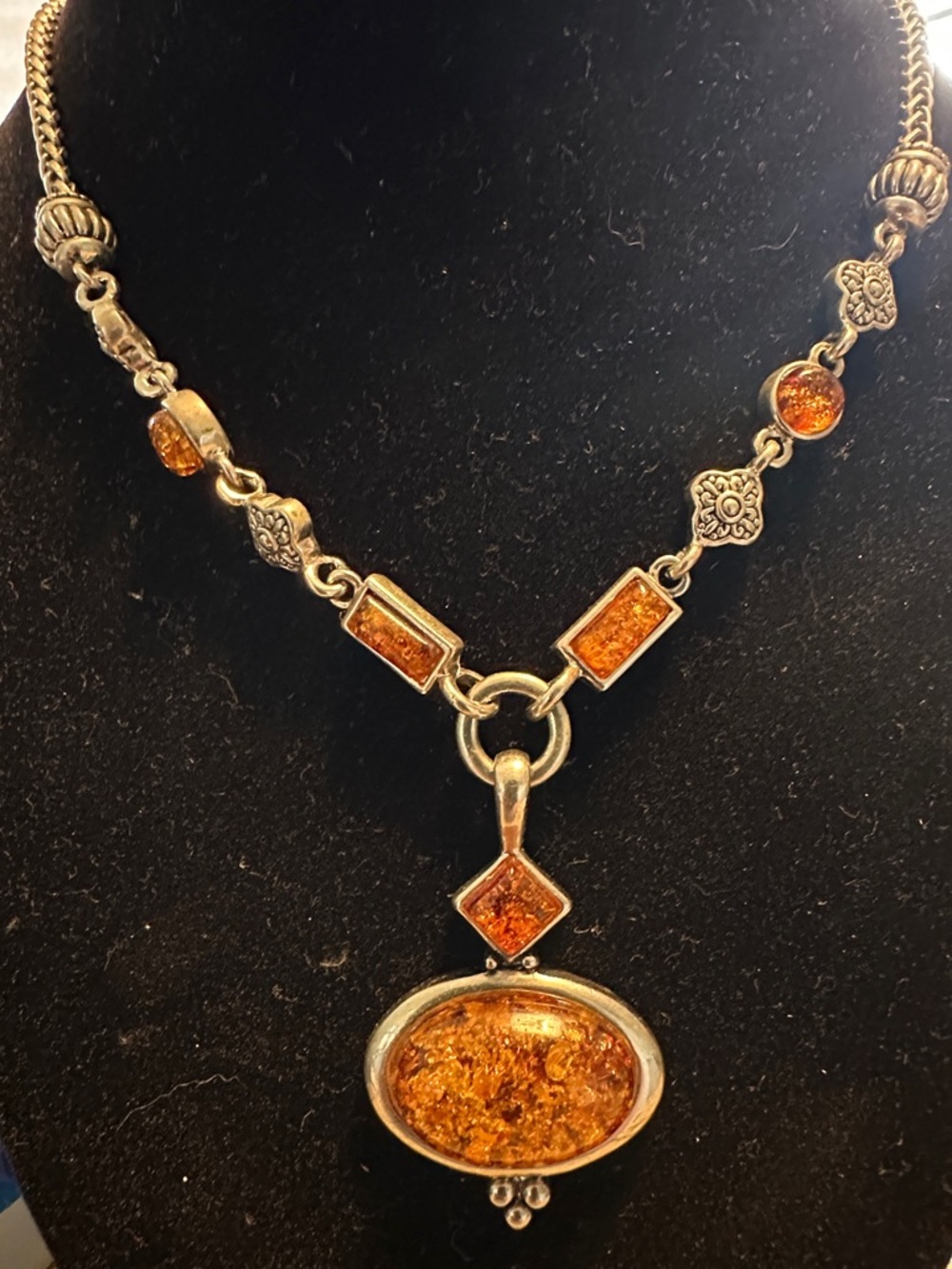 Safari Necklace by Premier Designs Amber/Silver-Tone Multi-Stone Necklace